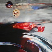 Flow II, Aus der Serie Chromologie<br/>Acryl auf Leinwand, 100x100cm, 2009